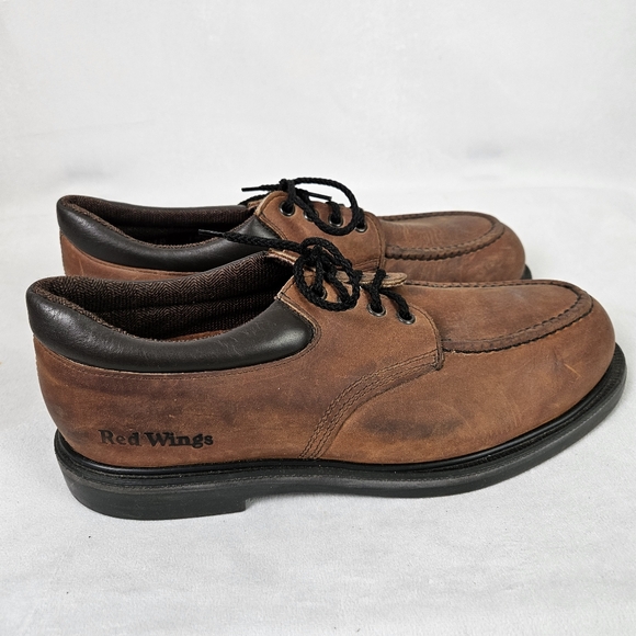 Red Wing Shoe Super Sole Steel Toe Oxfords Brown Size 11 Made In USA